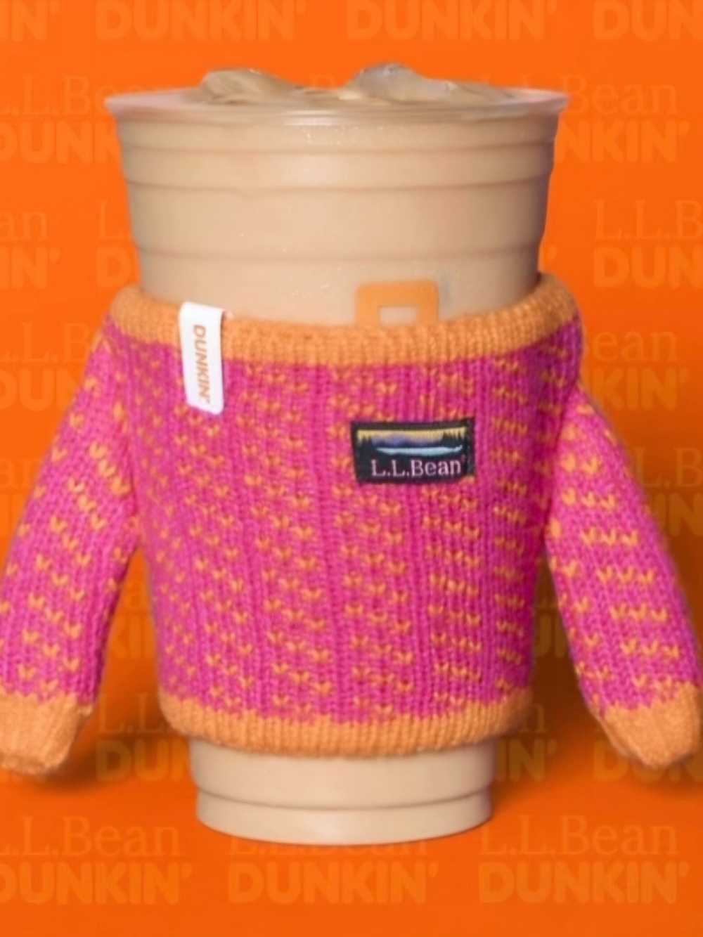 L.L. Bean & Dunkin Collab Knit Sweater Cozy Cup Cozy